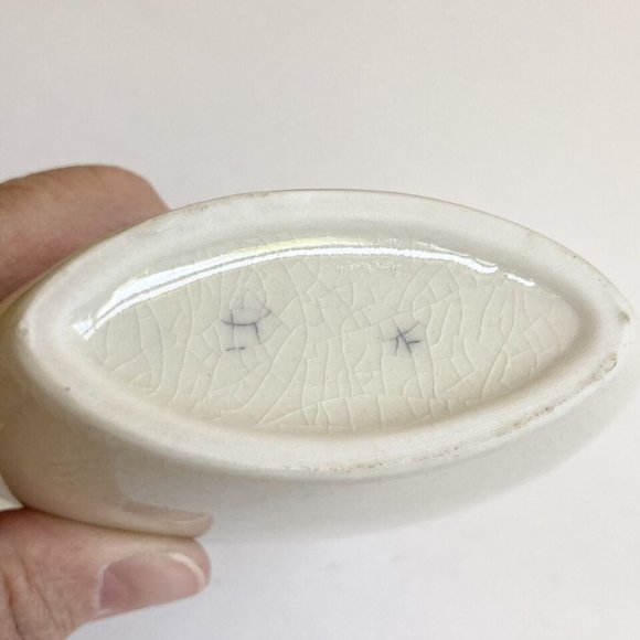 Vintage Asian Japanese Vase Porcelain Flower Cart Cream Pink Small Made in Japan - Picture 13 of 16